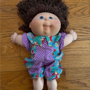 Cabbage Patch Kid 1991 Krinkle Hair Purple Polka Dot Outfit